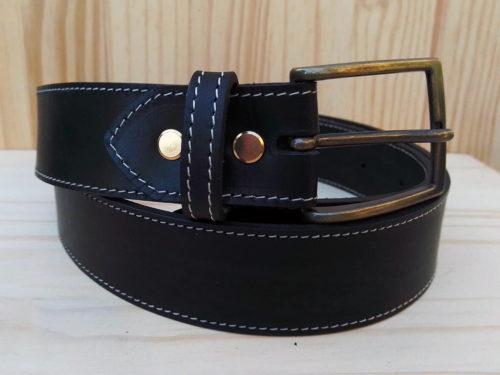 ceinture en cuir noir de 3,5 cm de largeur