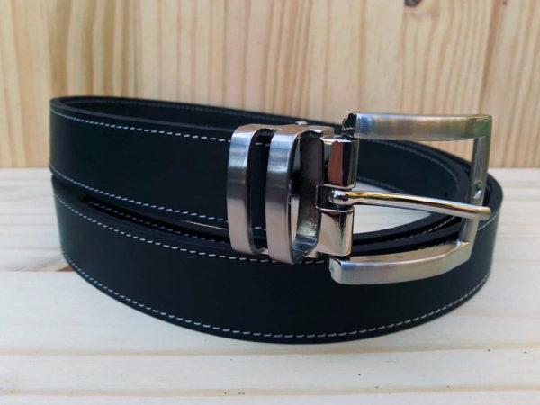 ceinture en cuir noir de 3 cm de largeur
