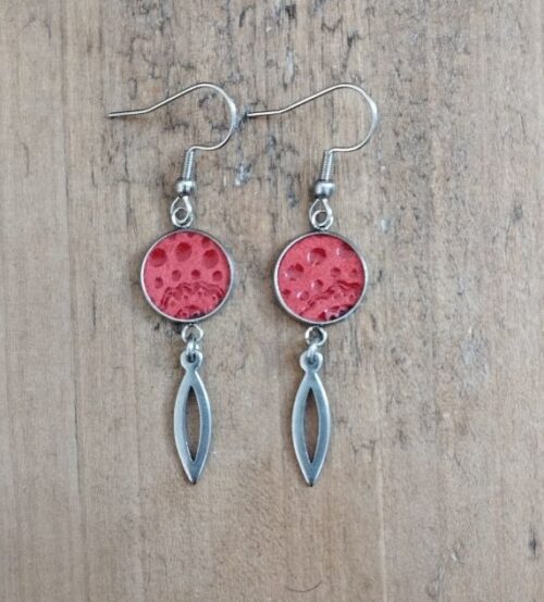Boucles d'oreilles rouges gouttes